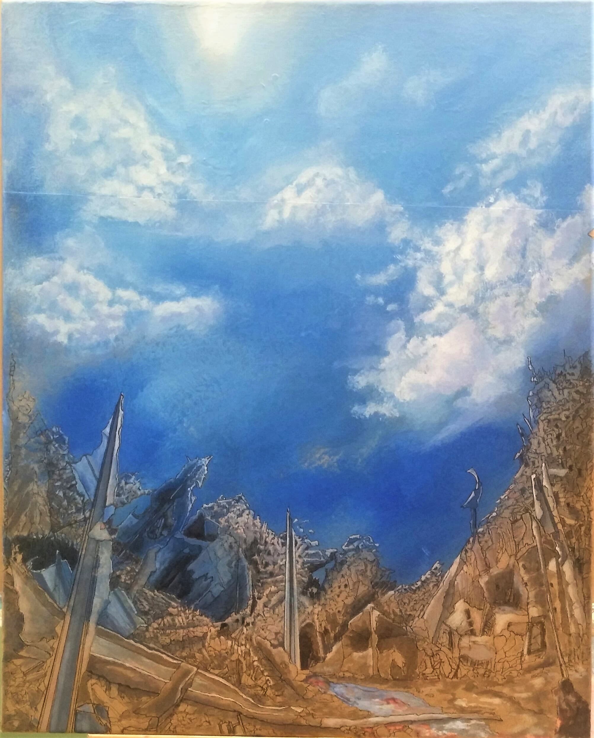 Look up by Krystal Hart, acrylic, 16 x 20 in