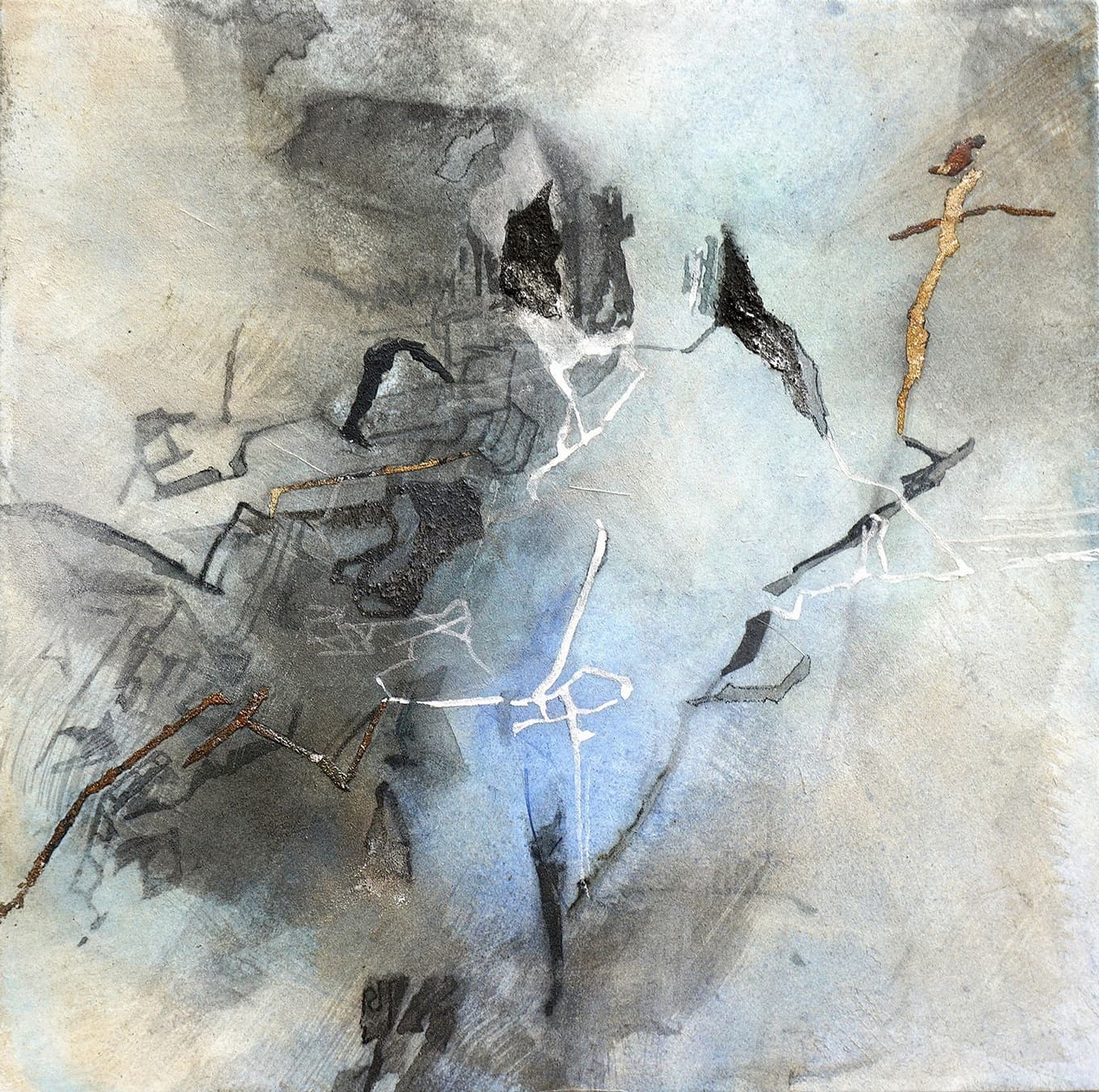 Between Here and There by Krystal Hart, graphite powder, 8 x 8 in