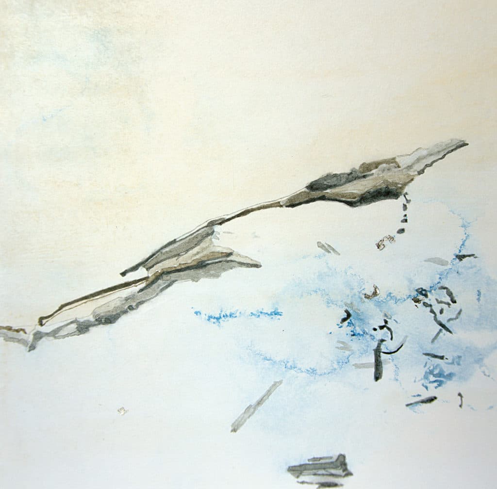 Debris and Dangles Dreams Resurrected from Sleeping Trees #071318 by Krystal Hart, ink, 8 x 8 in