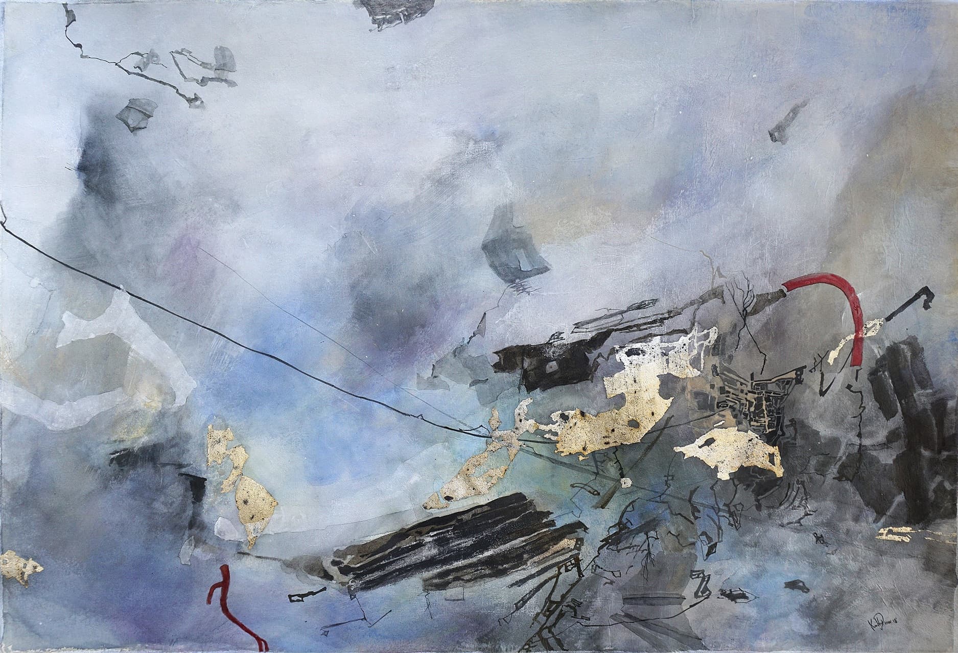 Myocardial Debris Infraction by Krystal Hart, graphite powder