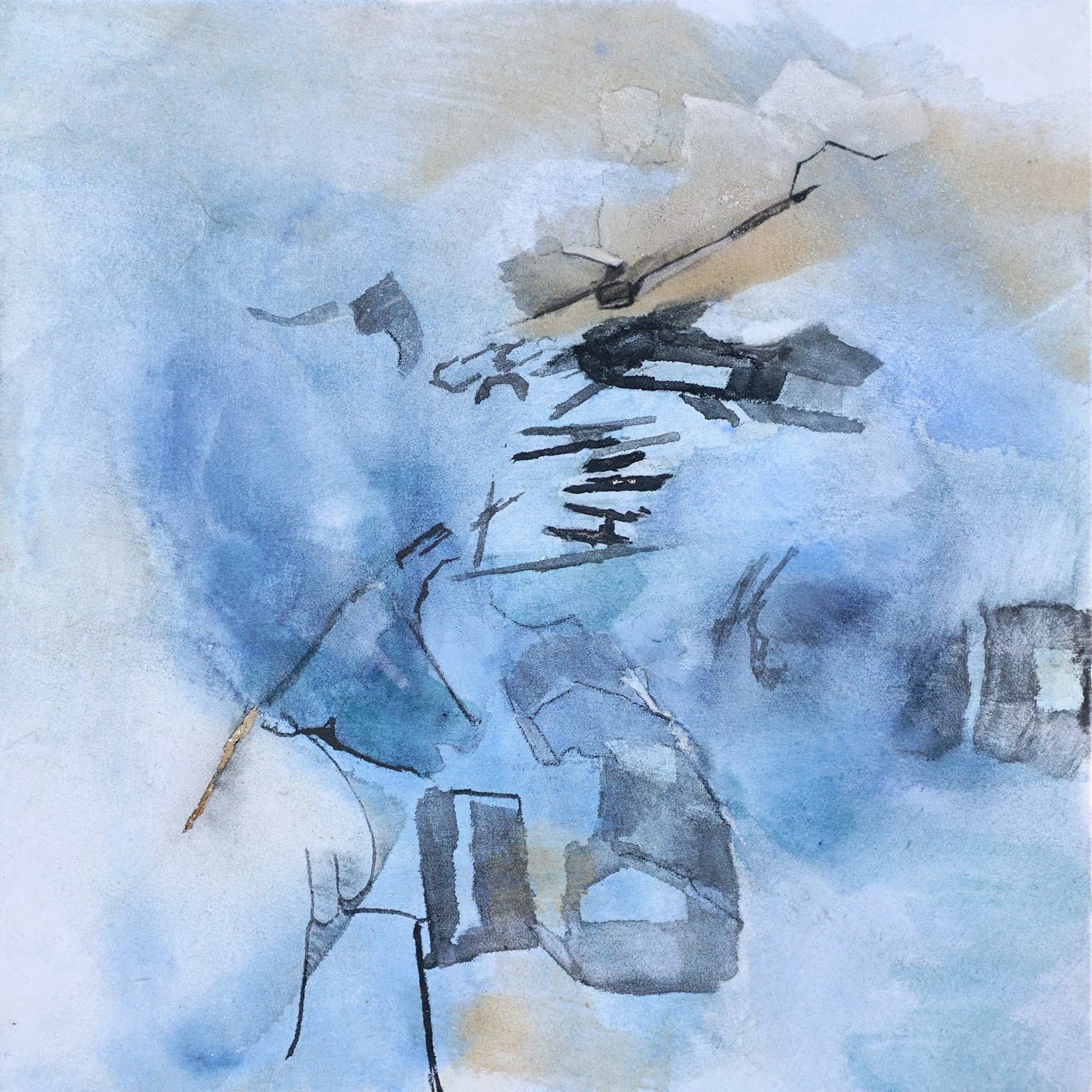 Open Air Melody by Krystal Hart, graphite powder, 8 x 8 in