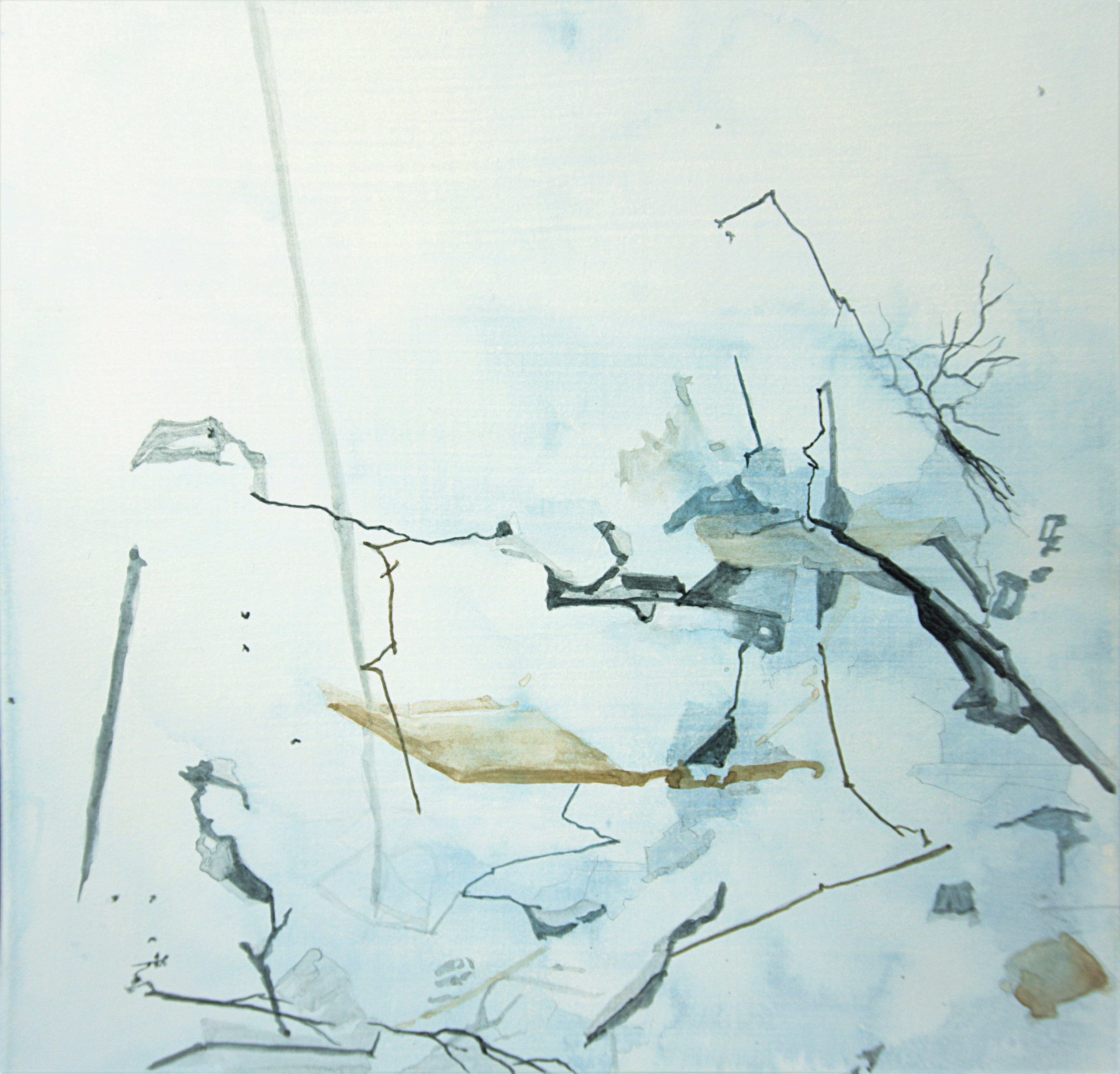 Safe Landing by Krystal Hart, mixed media paper, 10 x 10 in