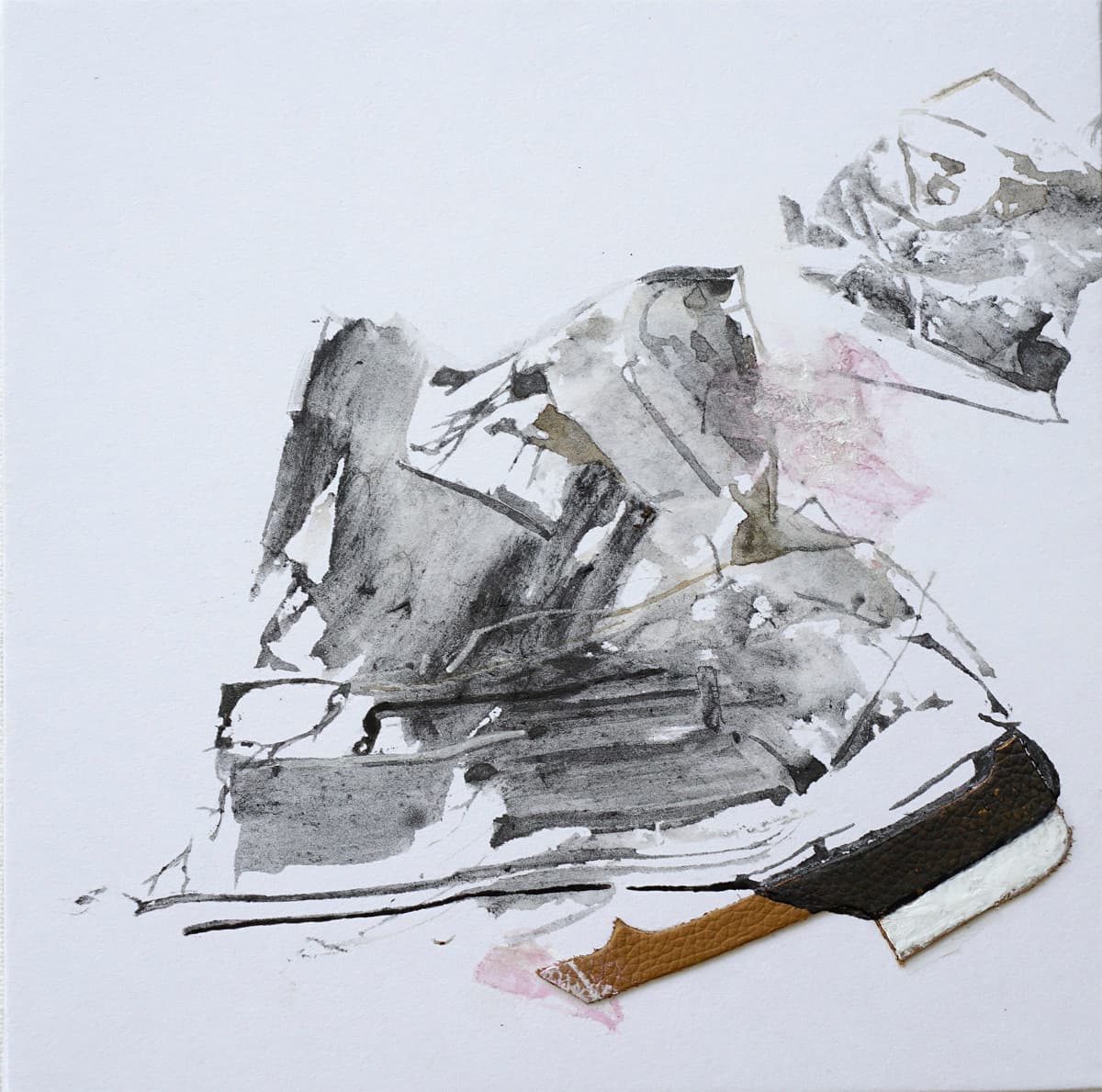 Though Mangled She Mingles by Krystal Hart, graphite powerd, 8 x 8 in